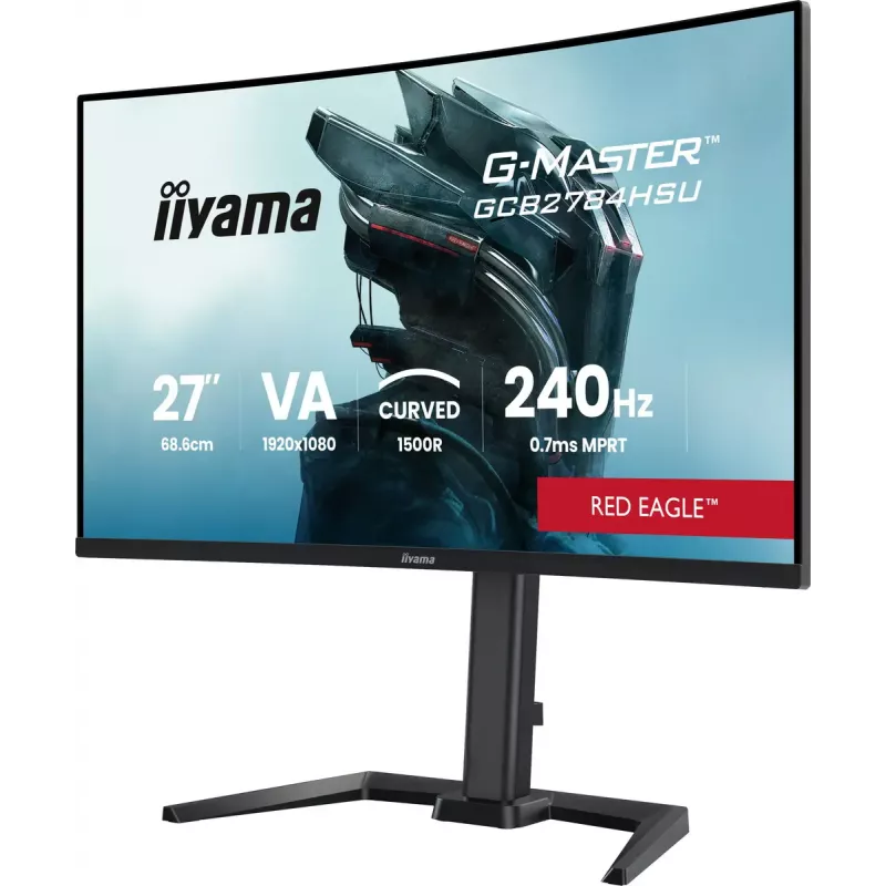 27-calowy IIYAMA G-MASTER GCB2784HSU-B1 zakrzywiony monitor gamingowy VA 240 Hz FHD 1920x1080 hub USB głośniki VESA