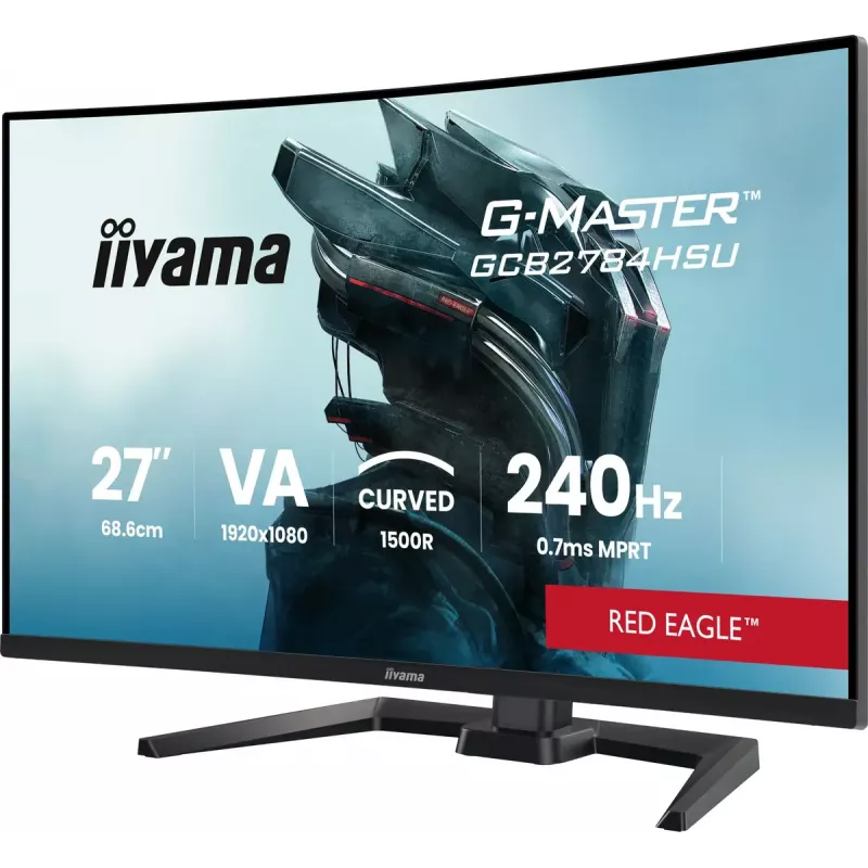 27-calowy IIYAMA G-MASTER GCB2784HSU-B1 zakrzywiony monitor gamingowy VA 240 Hz FHD 1920x1080 hub USB głośniki VESA
