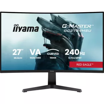 27-calowy zakrzywiony monitor VA iiyama G-MASTER GC2784HSU-B1 240 Hz Full HD 1920x1080 z hubem USB, głośnikami i montażem VESA
