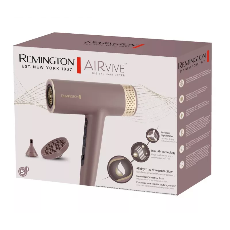 Suszarka do włosów Remington EC8930, 1600 W, silnik cyfrowy, 110000 RPM, różowa, przewód 3 m