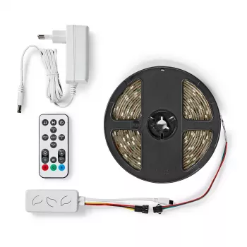 Inteligentny pasek LED Nedis WIFILS51CRGB — Wi‑Fi, RGB, 24 W, kabel 1 m, szerokość 12 mm