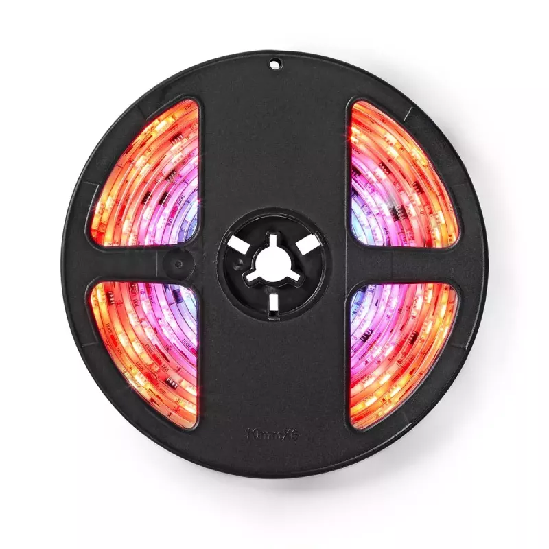 Inteligentny pasek LED Nedis WIFILS51CRGB — Wi‑Fi, RGB, 24 W, kabel 1 m, szerokość 12 mm