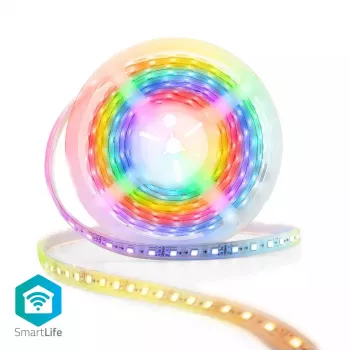 Inteligentny pasek LED Nedis WIFILS51CRGB — Wi‑Fi, RGB, 24 W, kabel 1 m, szerokość 12 mm