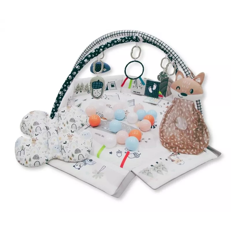 Mata do zabawy dla niemowląt milly mally Baby Mat 5in1 Minky – wielofunkcyjna mata 5w1 dla niemowląt do leżenia na brzuszku, zabawy, odpoczynku, raczkowania i podróży