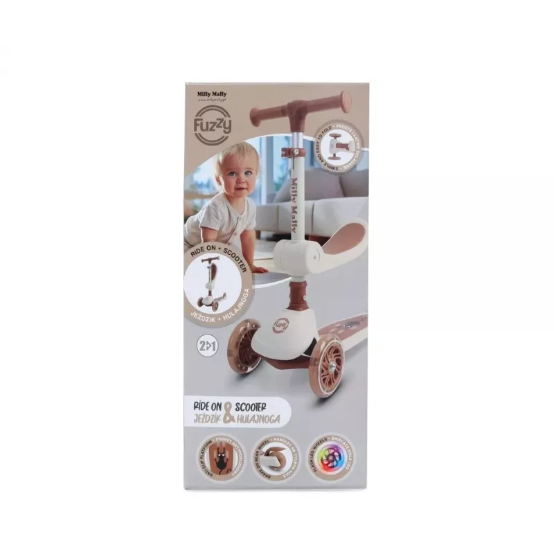 Hulajnoga kopana milly mally Milly Mally Scooter Fuzzy Classic — hulajnoga dziecięca, beżowa