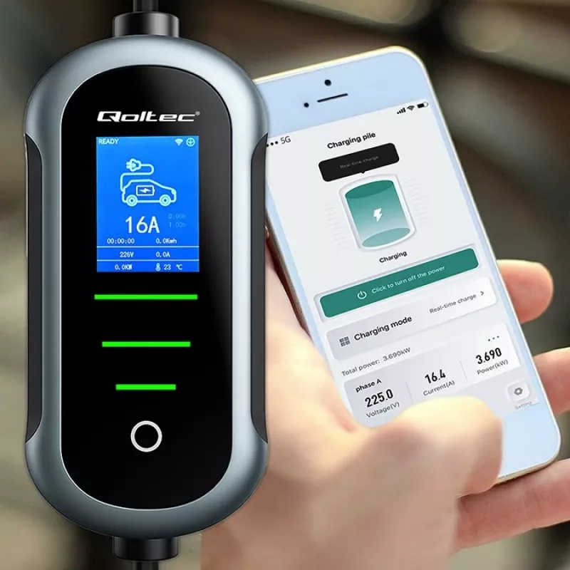 Ładowarka do samochodów elektrycznych QOLTEC 11 kW 400 V CEE 16 A z WiFi