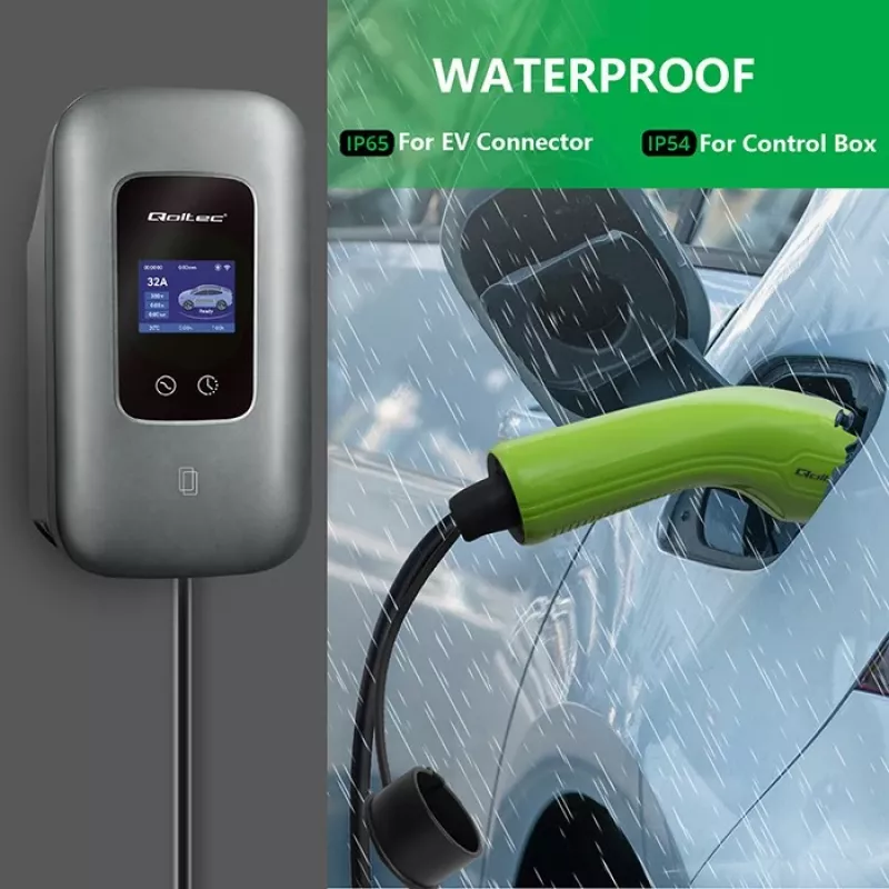Stacja ładowania EV QOLTEC 3-fazowa 22 kW 32 A z WiFi (model 52723)