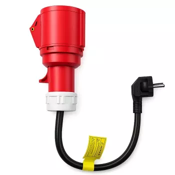 Przejściówka zasilająca QOLTEC CEE 16A 5P 400V na SCHUKO 230V, model 52724