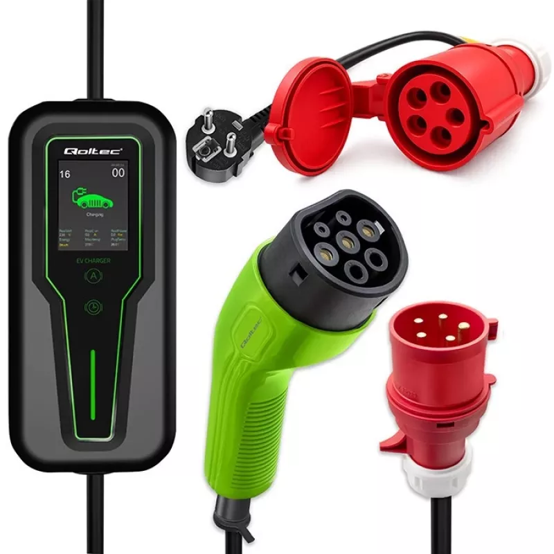Przejściówka zasilająca QOLTEC CEE 16A 5P 400V na SCHUKO 230V, model 52724