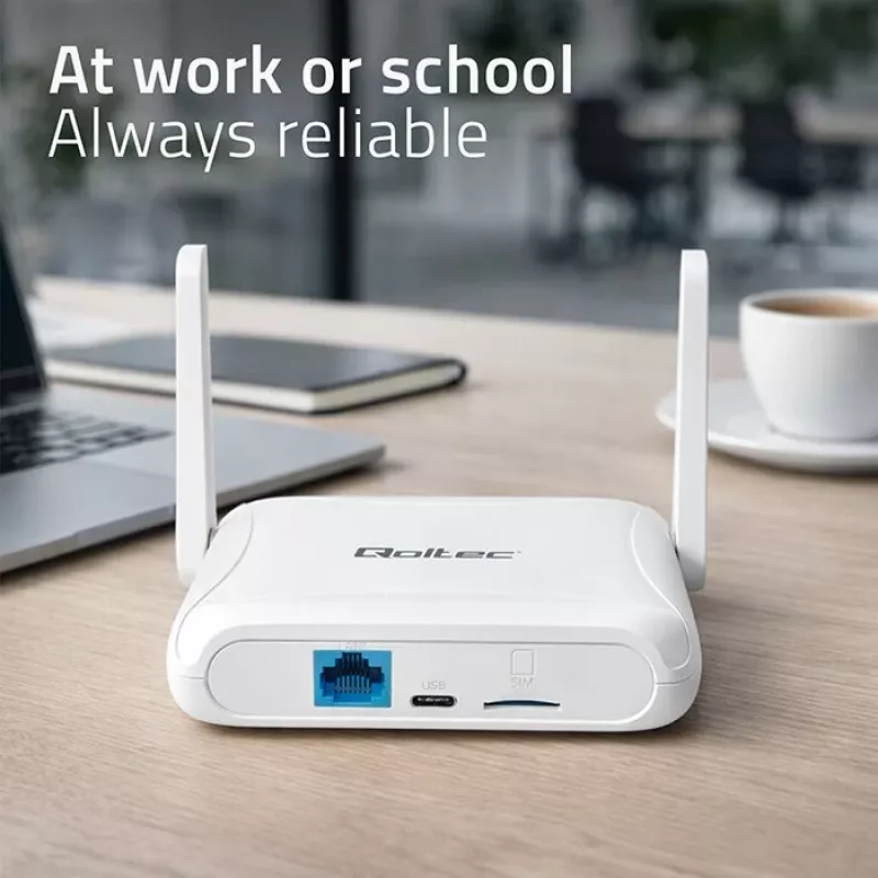 Router QOLTEC 56980 — Router komórkowy 4G LTE z Wi‑Fi 6
