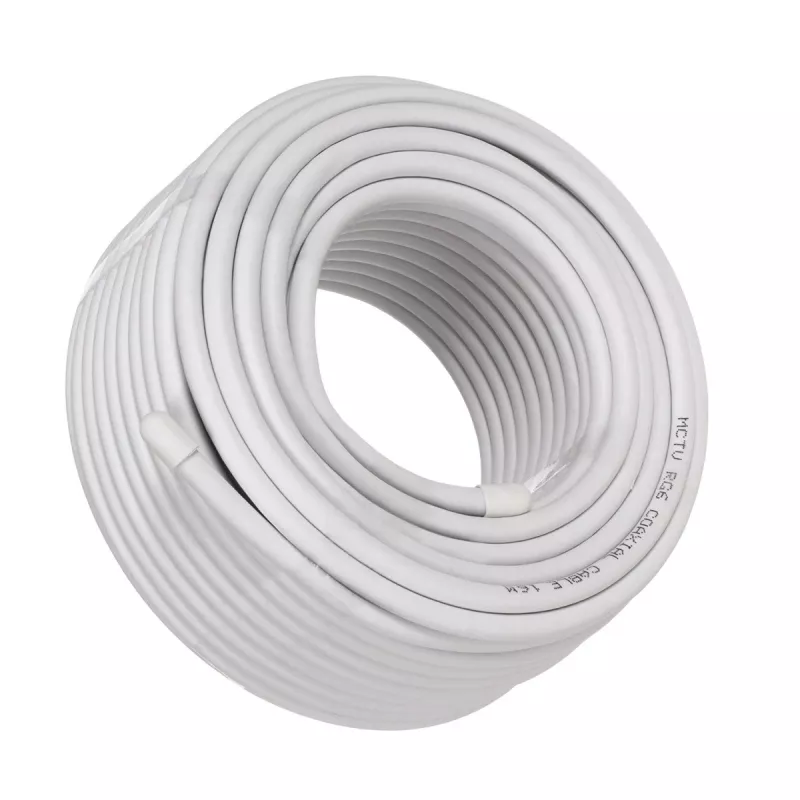 Kabel koncentryczny MACLEAN MCTV-470 RG-6/U 25 m, biały