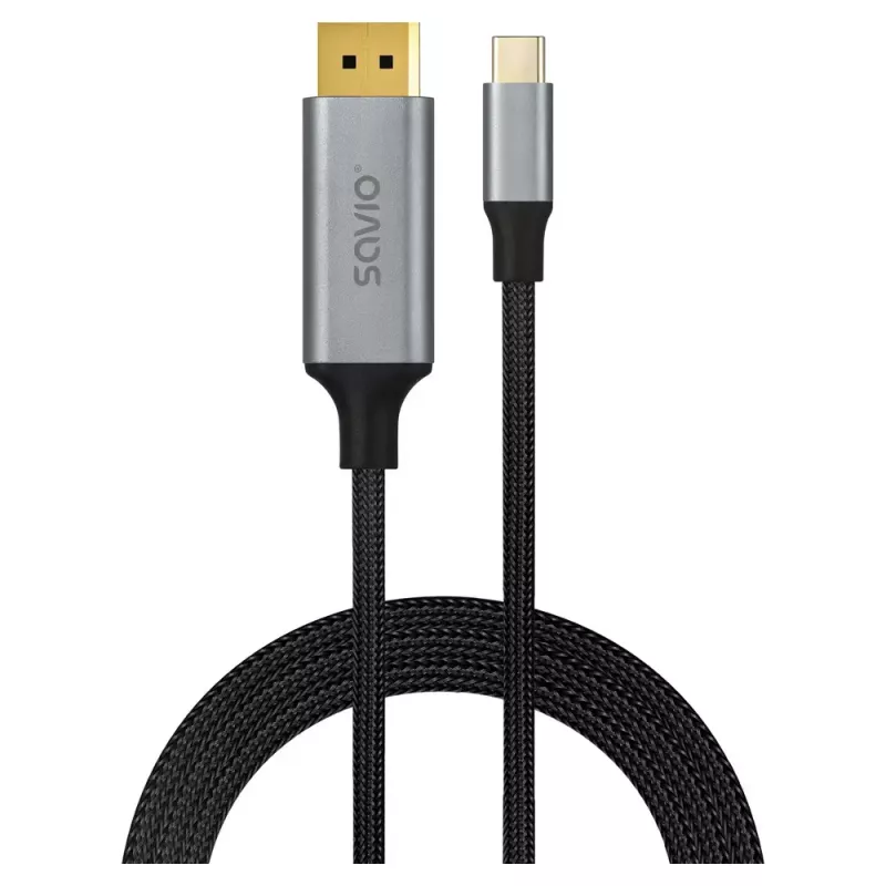 Kabel USB-C do DisplayPort SAVIO CL-208 (DisplayPort 1.2, 2 m)