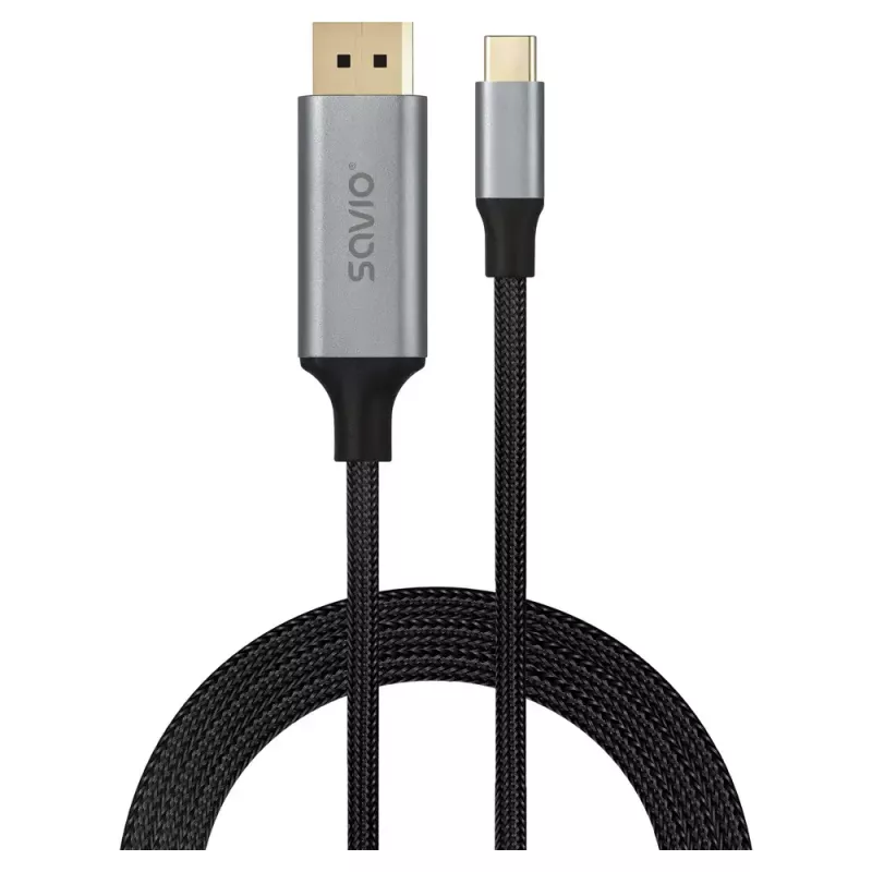 Kabel USB-C do DisplayPort SAVIO CL-208 (DisplayPort 1.2, 2 m)