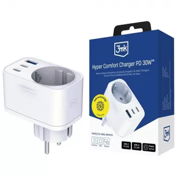 3MK Comfort Charger GaN 30W Biały – Zasilacz USB, moc 30W GaN