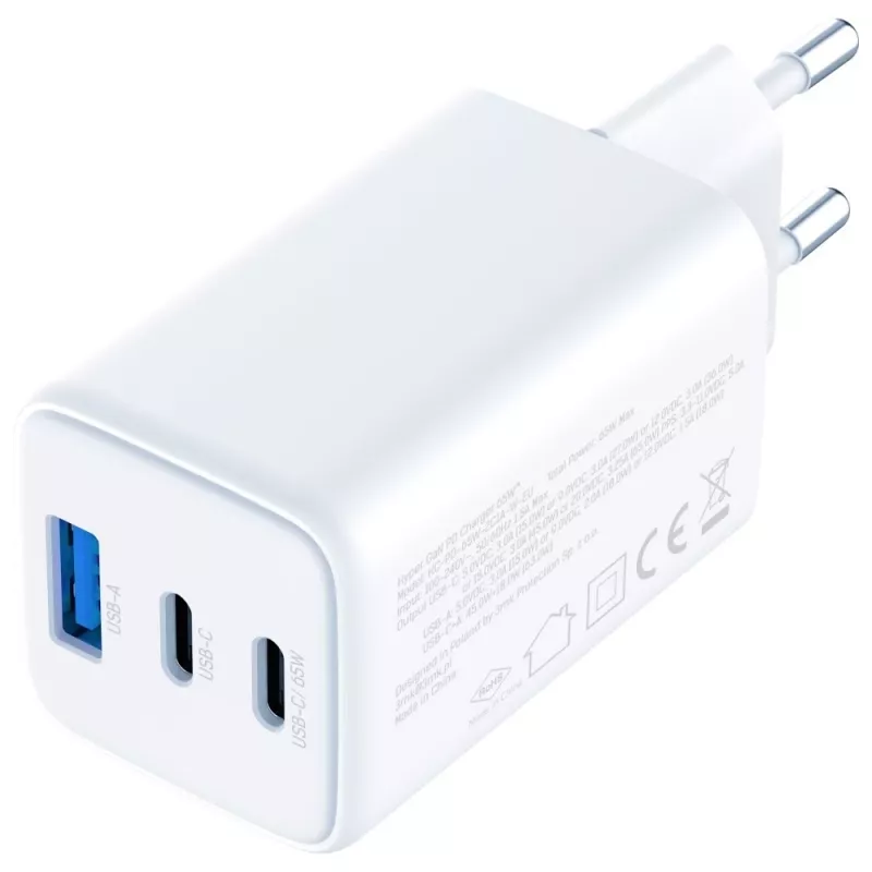 3MK Charger Hyper GaN 65W QC4+ — Szybka ładowarka USB GaN 65W z obsługą QC4+