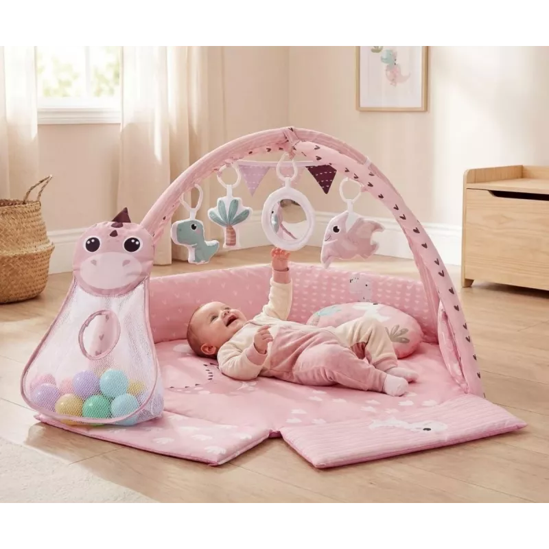 Edukacyjna mata do zabawy Dino Pink TinyMini różowa