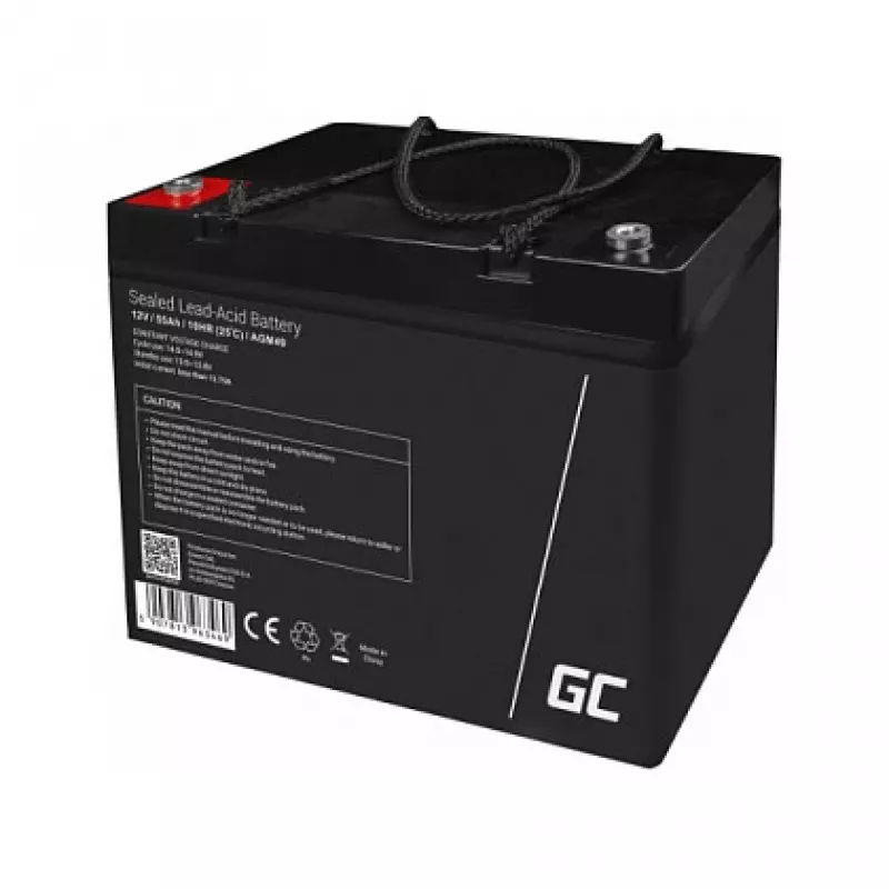 Akumulator AGM zielony Cell AGM49 55 Ah 12 V do zastosowań morskich i rekreacyjnych