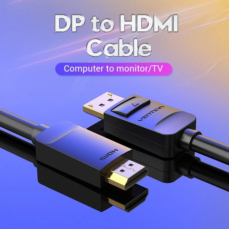 Kabel DP-HDMI 2M/CZARNY Hadbh Vention