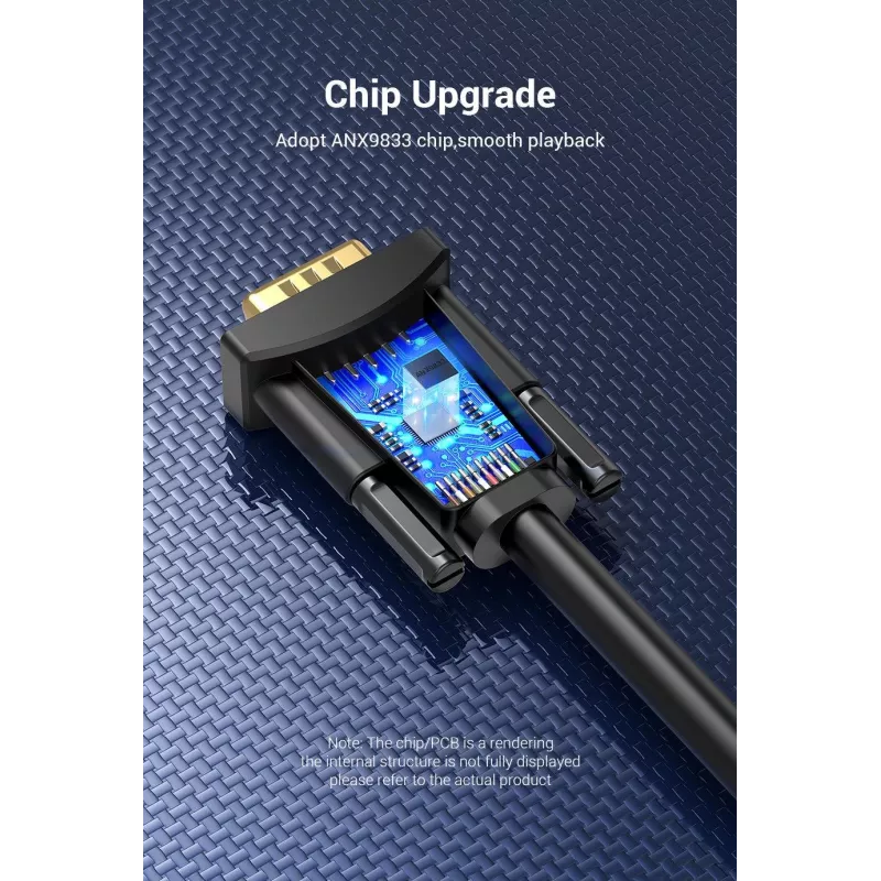 Kabel DP do VGA 2M/CZARNY Hblbh Vention