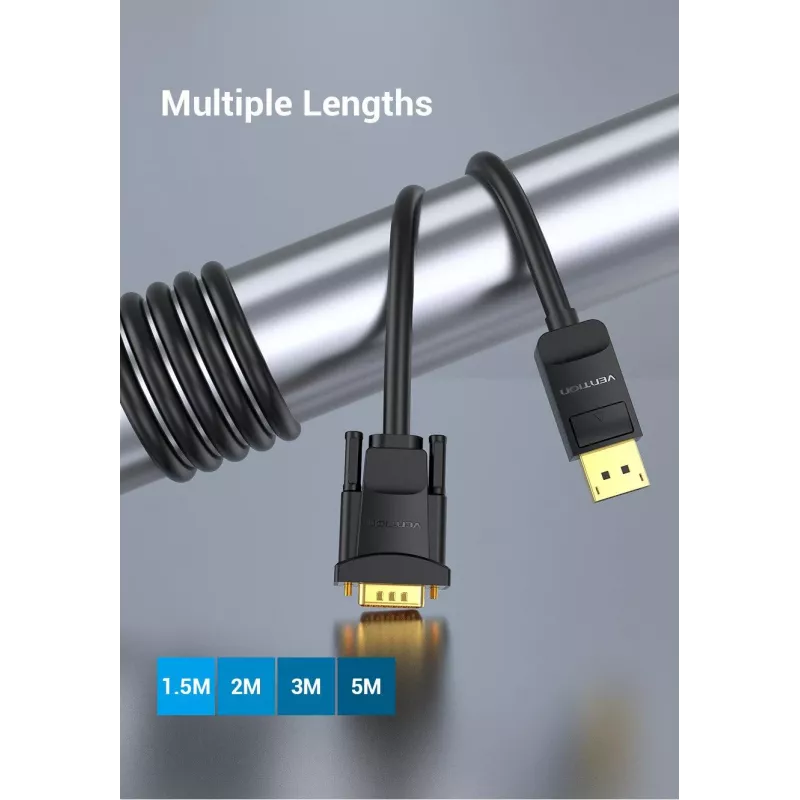 Kabel DP do VGA 2M/CZARNY Hblbh Vention