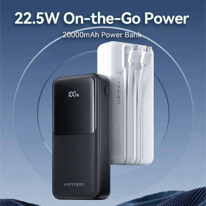 Power bank USB 20000 mAh 22,5 W / czarny FHPB0 Vention