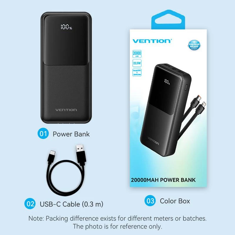 Power bank USB 20000MAH 22.5W/biały FHPW0 Vention