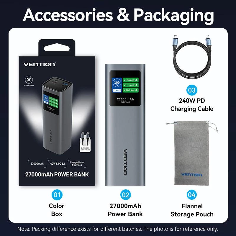 Power Bank USB 27000MAH 140W/FKEH0 Vention
