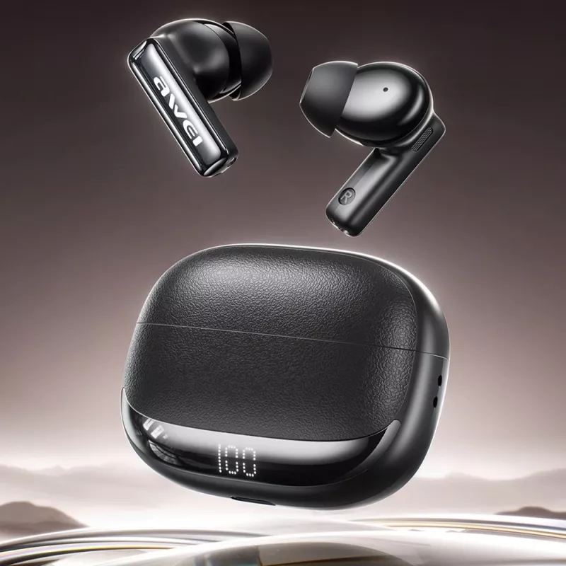 Słuchawki Bluetooth Awei model ANC TA19 TWS z aktywną redukcją szumów, prawdziwie bezprzewodowe stereo, łączność Bluetooth