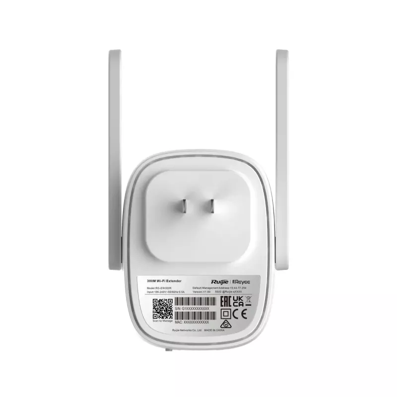 Ruijie RG-EW300R System Mesh Wi‑Fi Jednopasmowy 2.4 GHz Wi‑Fi 4 (802.11n) Biały 1 zewnętrzna antena