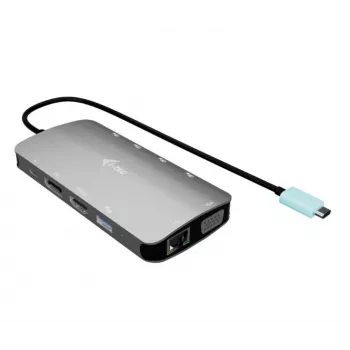 Stacja dokująca ITEC i-tec USB-C Metal Nano 3x Display (DP, HDMI, VGA) z Power Delivery 100 W, 4x USB-A, Gigabit Ethernet