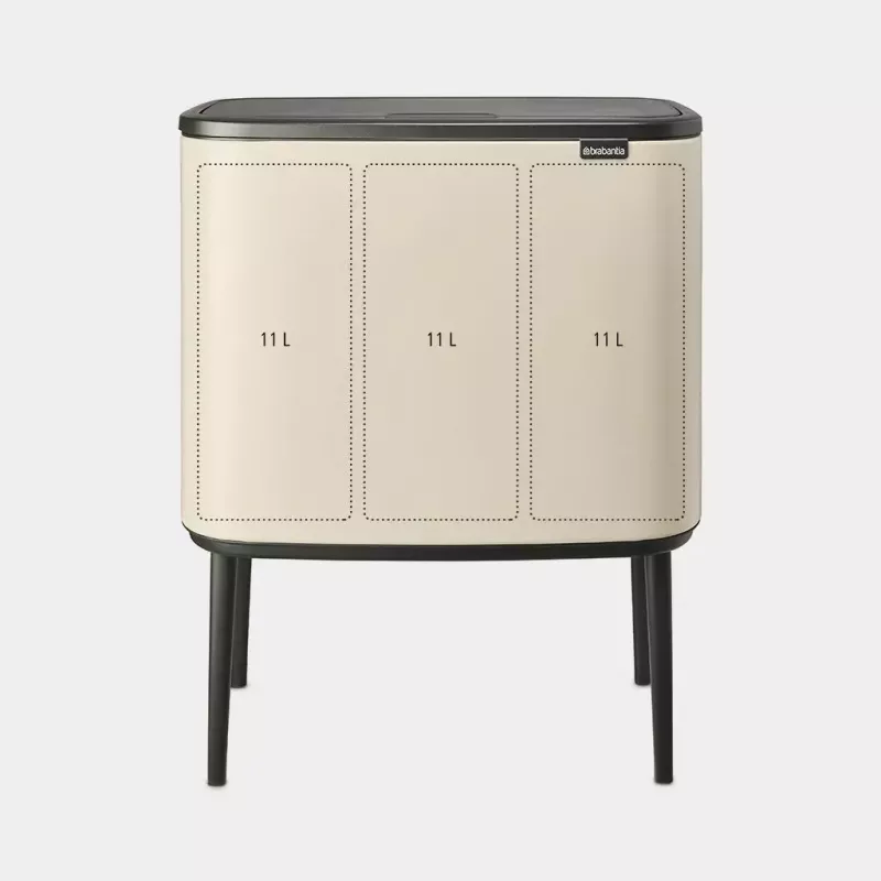 Brabantia Bo Touch Bin 33 L 3 kosze Beż Szerokość 540 mm Głębokość 312 mm Wysokość 680 mm