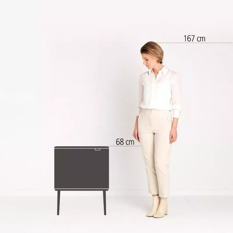 Brabantia Bo Touch Bin 33 L 3 kosze Beż Szerokość 540 mm Głębokość 312 mm Wysokość 680 mm