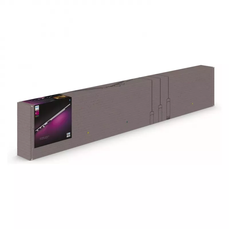 Zestaw inteligentnego oświetlenia sufitowego Philips Hue Perifo prosty (3 regulowane spoty, 1 listwa świetlna) Bluetooth, biały, 220–240V, żarówki 24V