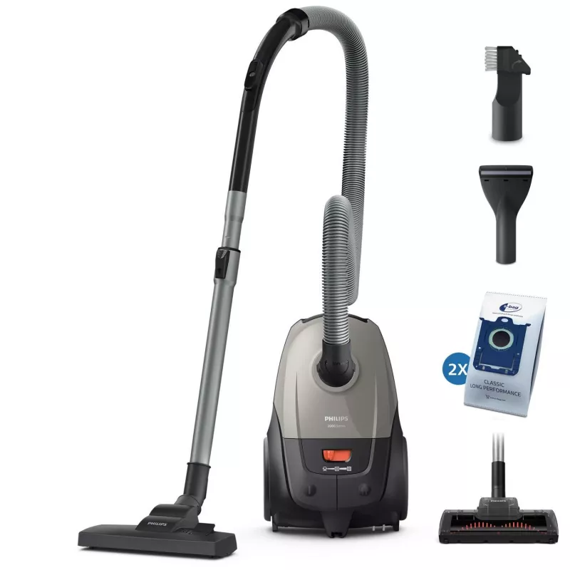 Odkurzacz cylindrowy Philips serii 2000 XD2152/12 — 850 W, worek na kurz 3 l, filtr HEPA, czyszczenie na sucho