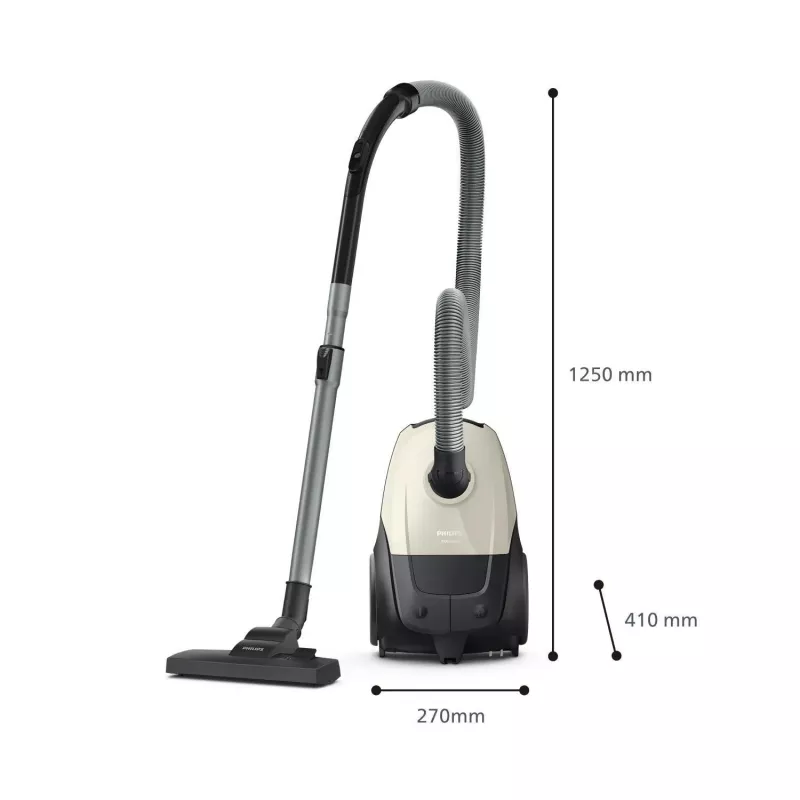 Odkurzacz | PHILIPS | Moc wejściowa 800 W | Pojemność na kurz 3 L | Odkurzacz cylindrowy | Rodzaj czyszczenia Na sucho | Pojemnik na kurz Worek na kurz | Kolor Czarny/Beżowy | XD1101/10