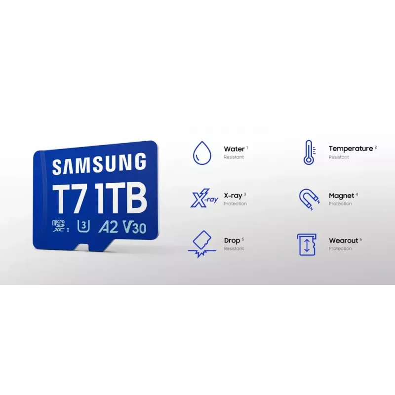 Karta pamięci MicroSDXC Samsung T7 128 GB UHS-I U3 V30 170 MB/s Niebieska