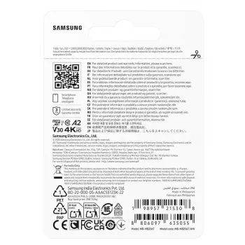 Karta pamięci microSDXC Samsung T7 256 GB UHS-I U3 V30 odczyt 170 MB/s niebieska