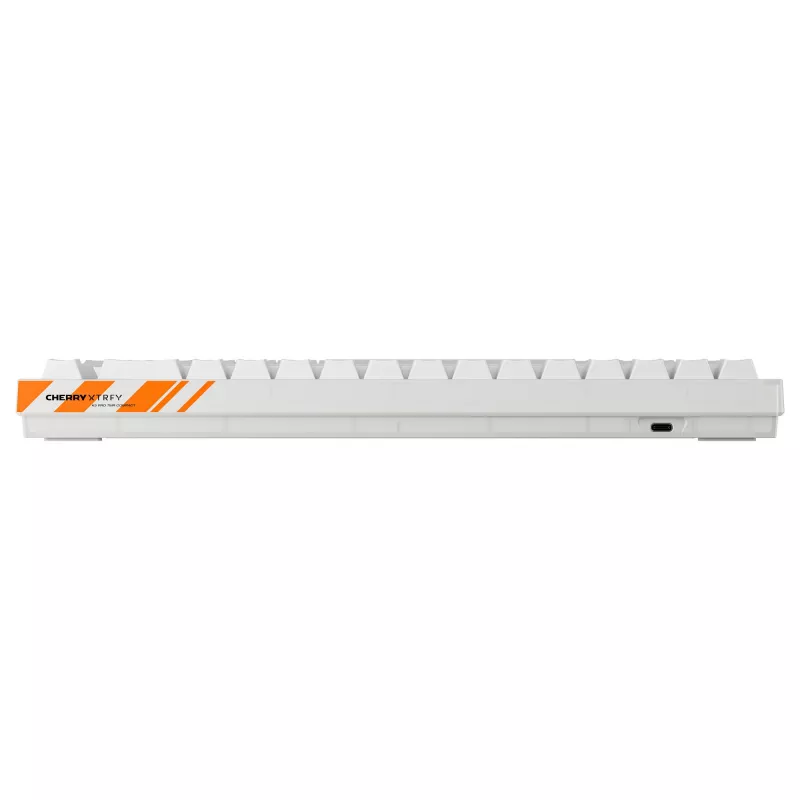 Mechaniczna klawiatura gamingowa Cherry K5 Pro TMR Compact 65% AZERTY RGB przewodowa USB pomarańczowo-biała