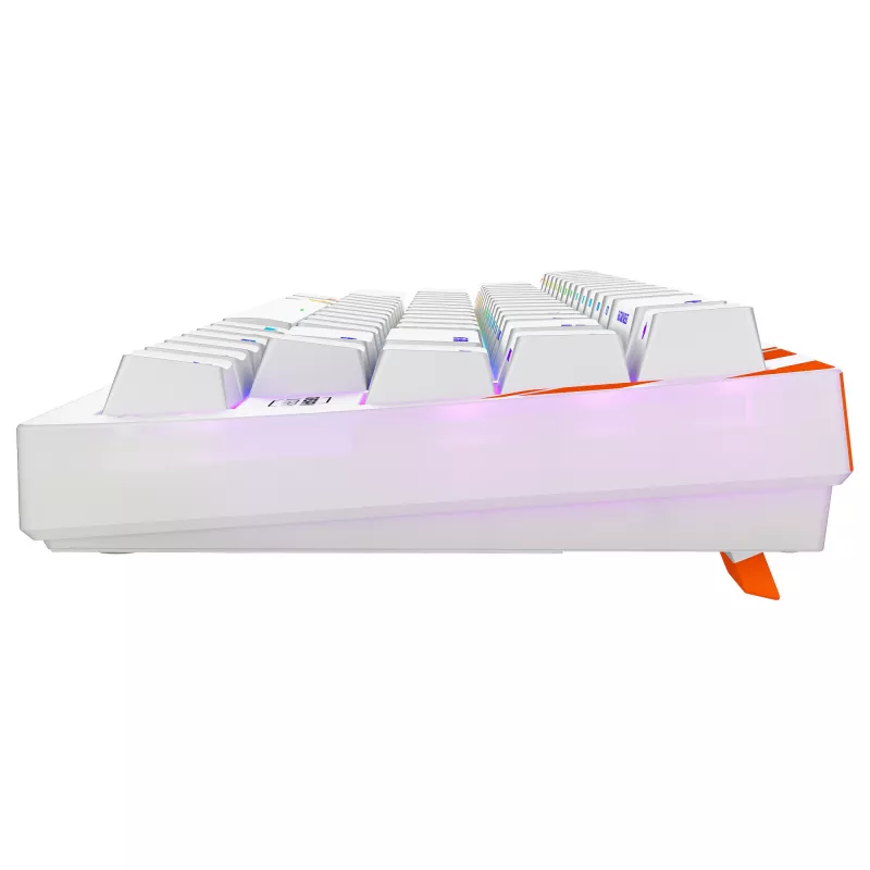 Mechaniczna klawiatura gamingowa Cherry K5 Pro TMR Compact 65% AZERTY RGB przewodowa USB pomarańczowo-biała