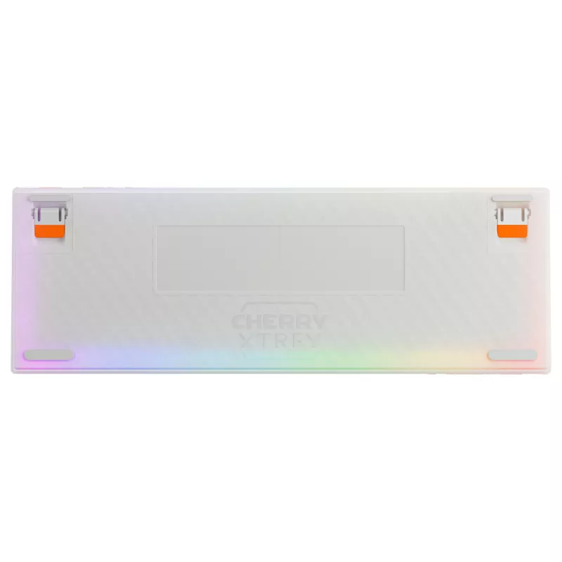 Mechaniczna klawiatura gamingowa Cherry K5 Pro TMR Compact 65% AZERTY RGB przewodowa USB pomarańczowo-biała