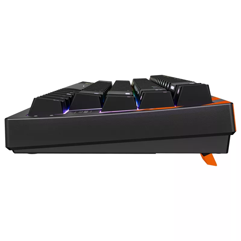 Mechaniczna klawiatura gamingowa Cherry K5 PRO TMR COMPACT — 65% AZERTY, przewodowa USB, podświetlenie RGB, Czarno-Pomarańczowa