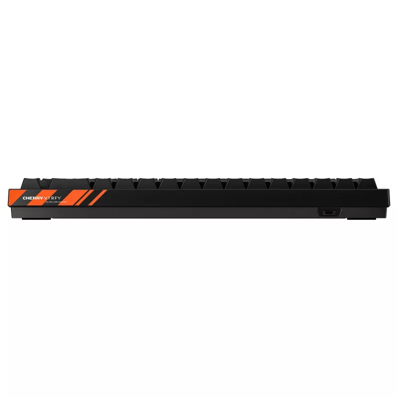 Mechaniczna klawiatura gamingowa Cherry K5 PRO TMR COMPACT — 65% AZERTY, przewodowa USB, podświetlenie RGB, Czarno-Pomarańczowa