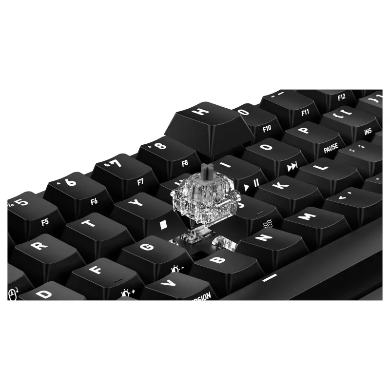 Mechaniczna klawiatura gamingowa Cherry K5 PRO TMR COMPACT — 65% AZERTY, przewodowa USB, podświetlenie RGB, Czarno-Pomarańczowa
