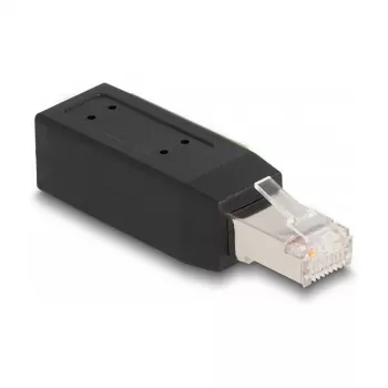 Adapter DeLOCK wtyk RJ45 kat.5e do złącza śrubowego, kątowy 90°
