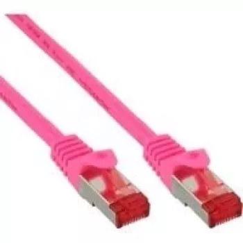 Kabel krosowy InLine S/FTP PiMF Cat6 250MHz RJ-45 do RJ-45 PVC miedź różowy 0,3 m