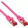 Kabel krosowy InLine S/FTP PiMF Cat6 250MHz RJ-45 do RJ-45 PVC miedź różowy 0,3 m