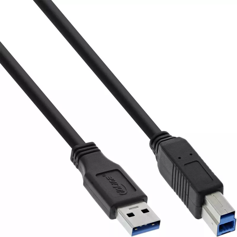 Kabel InLine USB 3.2 Gen.1 Typ A męski na Typ B męski, 5 Gbit/s, 1,5 m, czarny