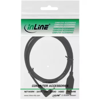 Kabel InLine USB 2.0, wtyk USB A męski na wtyk Mini-USB B męski, złącza kątowe 90° do góry, 1,5 m, czarny