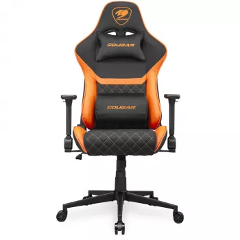 Uniwersalny fotel gamingowy COUGAR Gaming Armor One V2 F Tapicerowane wyściełane siedzisko Czarny Pomarańczowy
