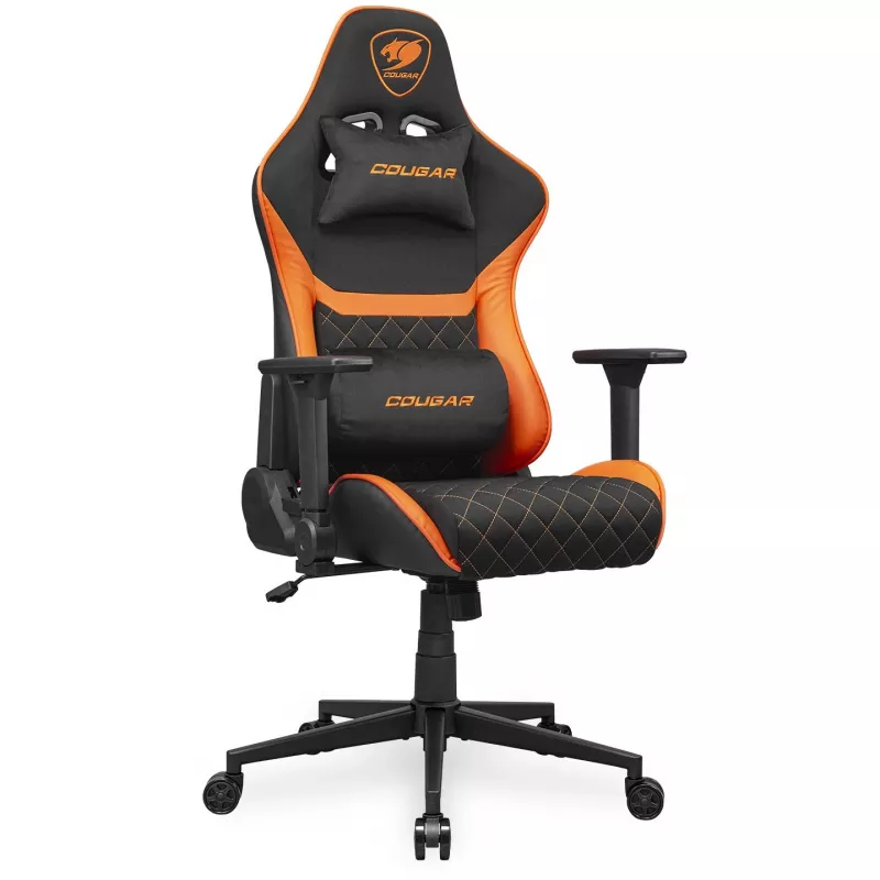 Uniwersalny fotel gamingowy COUGAR Gaming Armor One V2 F Tapicerowane wyściełane siedzisko Czarny Pomarańczowy